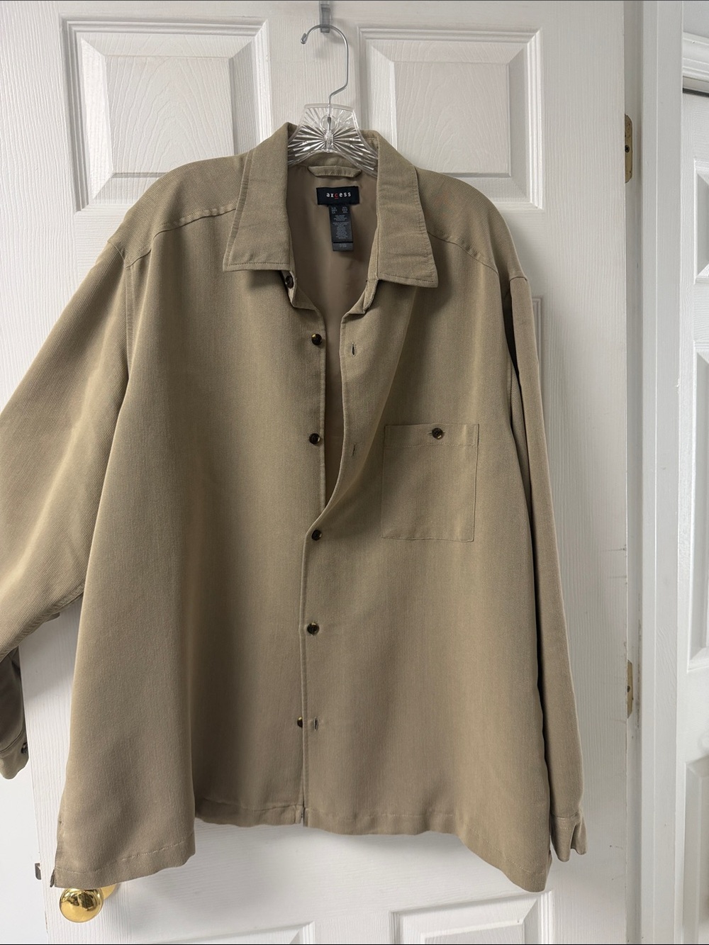 Axcess Men's Lightweight Shirt Jacket in Khaki